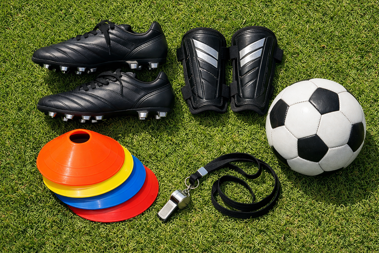 Futbol antrenmani icin kramponlar ve ekipman